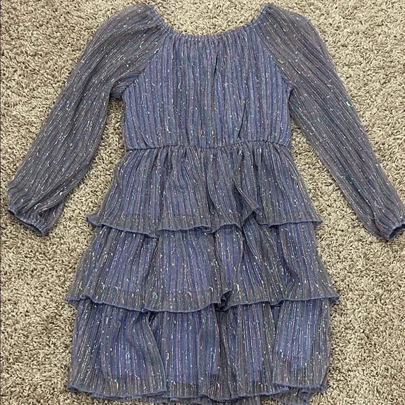 Speechless Blue and Iridescent Kids Dress - Picture 8 of 16